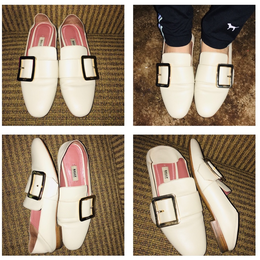 Bally Lottie Buckled Leather Loafers